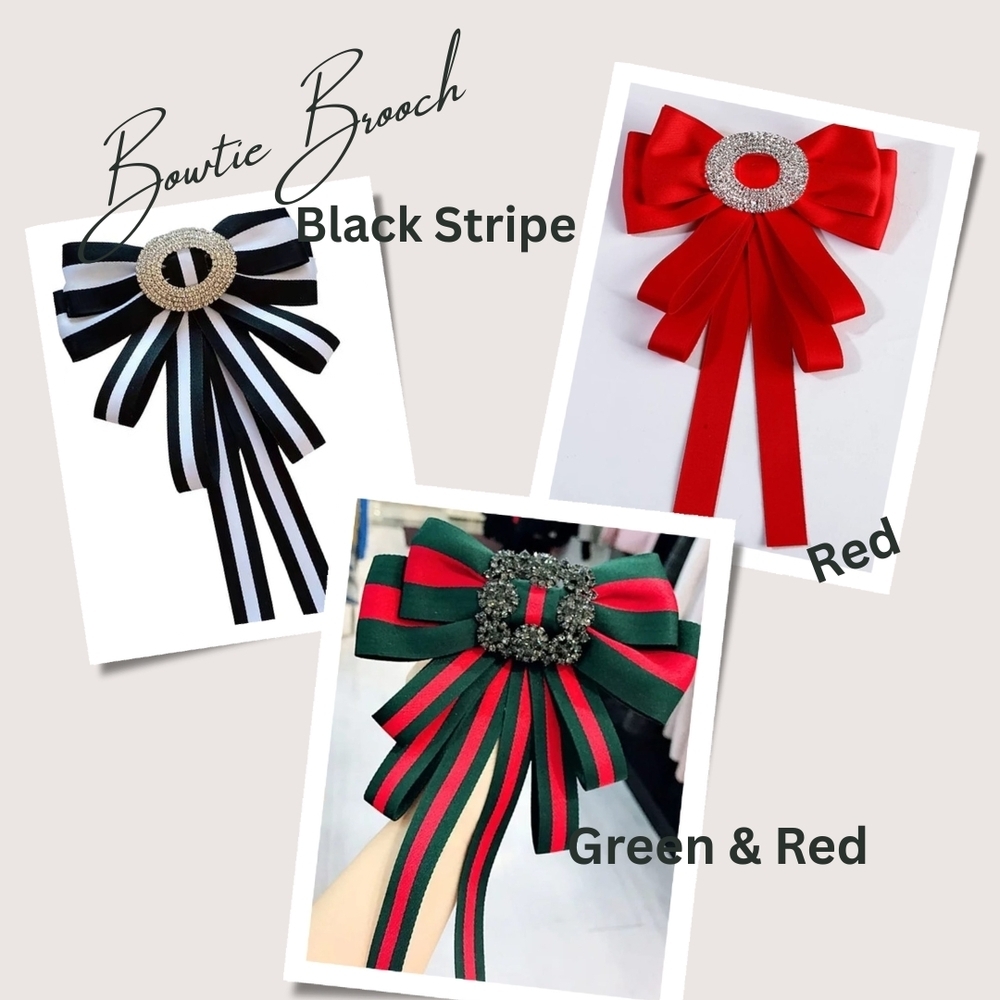 Elegant Bowtie Brooch Set - 3pcs Set - Picture 5 of 12